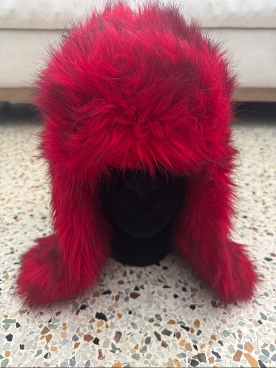 Marc Jacobs Accessories - Marc Jacobs Bright Red Faux Fur hat
